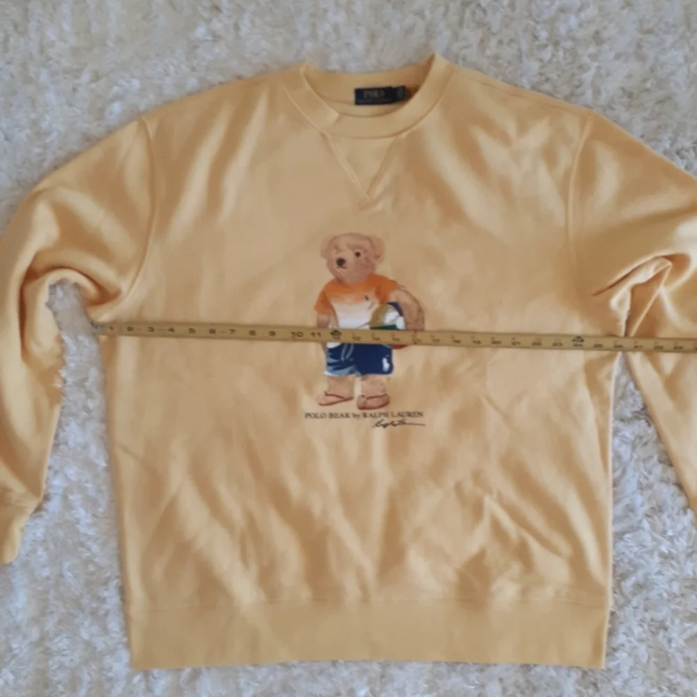 Polo Ralph Lauren Men's  1XB Yellow Summer Bear Crewneck Fleece Sweatshirt New - Picture 11 of 13